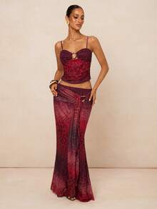 Lumalex 女士夏季时尚动物纹吊带背心和半身裙套装 - 彩色 - 查看 10