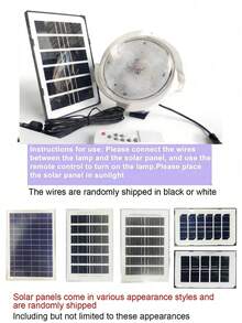Solar Ceiling Light With Remote Control Indoor Outdoor Upgrade 100W Solar Wall Shed Lights, Solar Porch Ceiling Light Pendant Daytime Work Lights Shed Lamp For Garage Gazebo Barn, Patio, Carpot, (10W/25W/60W/100W) - White - View 7