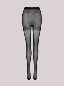 Veilyse 2双装女士性感透明黑色连裤袜，时尚简约紧身裤，舒适透气 - 黑色 - 查看 1