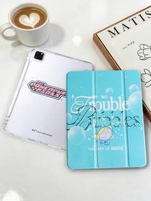 THE POWERPUFF GIRLS X SHEIN 透明亚克力三折双面印刷气泡字母图案彩绘保护套，兼容 iPad Mini 6/ Mini 7/Air/Air 2/9.7/10.5/10.2/Air 4/Air 5/10.9/Pro 11/10/2024 Air 11 (M2)/Pro 11 (M4) 2024/Air 11 英寸 (M3) 2025/ (A16) 11 英寸第 11 代 2025 款。高透明度保护套，产品不含触控笔。部分型号在框架内设有内置触控笔插槽。 - 彩色 - 查看 1