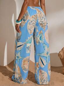 Opulessa Vacation Printed Loose Women Pants - Baby Blue - View 2