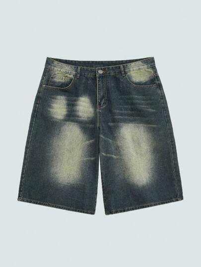 Modcrash Men's Bermuda Loose Fit Wide Leg Casual Denim Shorts , Retro American, Unisex, Relaxed Fit Summer Outfits – Suitable For Everyday Wear And Summer Holiday Outfits.