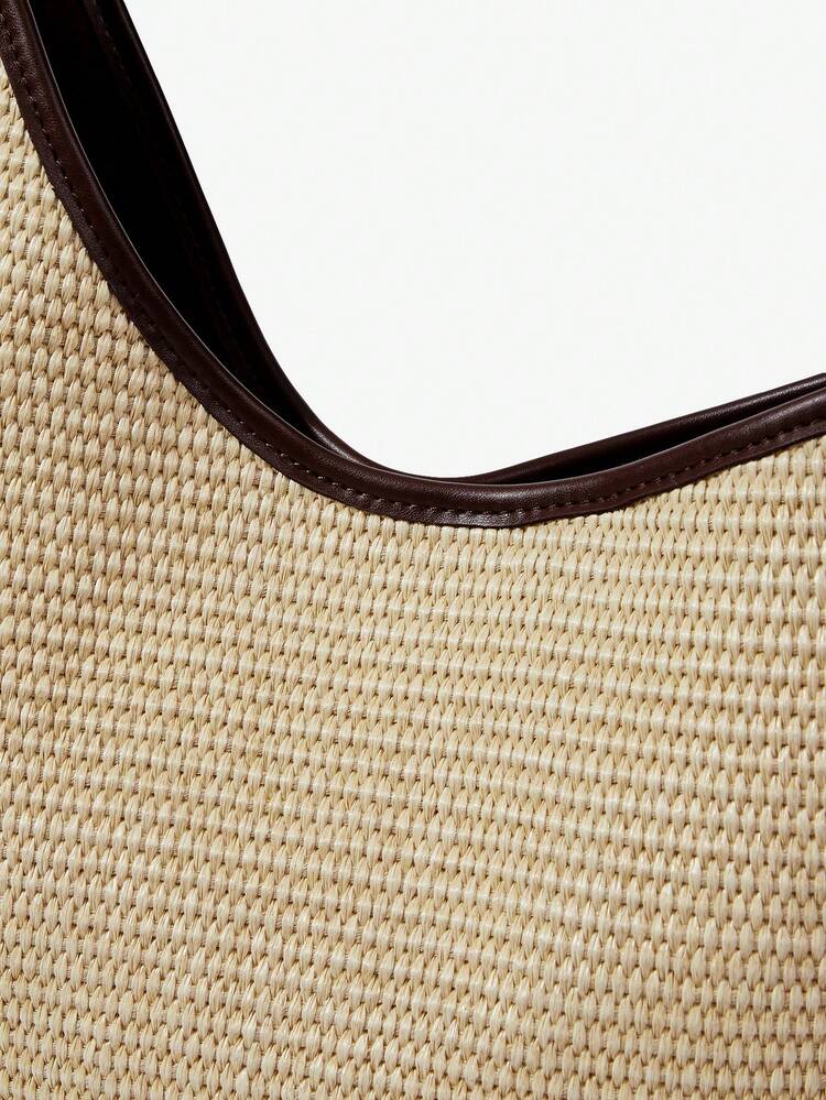 SHEIN Maija Ladies, Women Shoulder Bag, Hobo Bag, Straw Bag, Straw Woven Bag, Tassels, Fashionable, Elegant, Simple, Personalized, Versatile, For Beach, Vacation, Holiday, Summer, Seaside, Beach Party, Daily, Shopping (The Shoulder Strap Length Is Adjustable)
