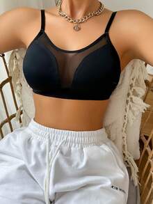 Lưới tương phản Không vòng thép - màu đen - Xem 5