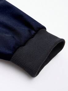 Manfinity Homme Chaqueta de béisbol de manga larga con cremallera, de moda minimalista para hombres, ropa deportiva casual y para senderismo - Azul - Ver 7