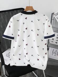 Vacaura Áo polo tay ngắn in hình dưa hấu và cây cọ dành cho thiếu niên - Nhiều màu - Xem 2