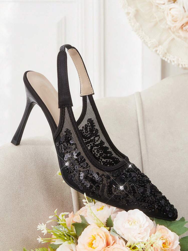 CUCCOO HITCHD Women's Fashionable & Elegant Commuting Rhinestone Bow Decor Pointed Toe Pumps
