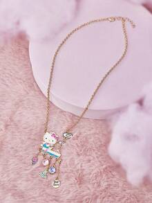 HELLO KITTY AND FRIENDS | SHEIN 1件新款创意个性化卡通猫吊坠单项链，IP拼接设计，轻奢小众，简约大方，适合各种派对、音乐会和节日，精致礼品 - 彩色 - 查看 4