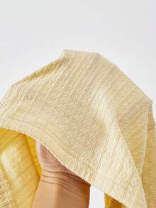 SHEIN Sparklyn Tween Girls 2pcs/Set Yellow Swimsuit,3D Ruffle Texture,Rhinestone Starfish & Shell Halter Top,Shorts Soft Summer Colour Palette,Summer,Funny - Yellow - View 6