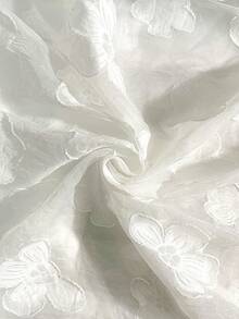 Resyla Áo khoác chống nắng dài tay trong suốt 3D dệt jacquard dành cho nữ - trắng - Xem 6