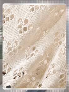 CosyJoli Elegantes Große Größen Camisole-Stricktop in Beige mit Cut-Out-Muster, leicht für Frühling/Sommer Damen - Beige - Übersicht 6