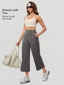 OutZeal 女士健身运动裤 休闲速干阔腿七分裤 运动下装 - Iron Gray - 查看 4