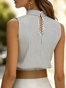 EMERY ROSE Áo không tay kẻ sọc dáng casual dành cho nữ, kiểu dáng đa năng cho mùa hè. - Nhiều màu - Xem 2