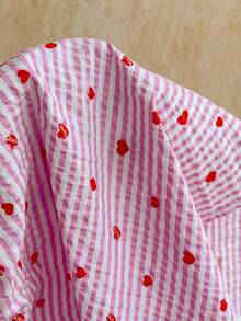 Soleia Women's Striped Heart Print Halter Top And Shorts Casual Everyday Set - Pink - View 9