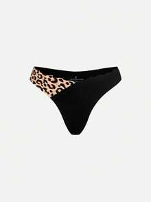 Bella Beso 5pcs/Pack Seamless Scallop Design Women Underwear, Comfortable Contrast Color Thong Panties, Leopard Print & Silk-Like Fabric, Suitable For All Seasons And Daily Wear - Multicolor - View 7