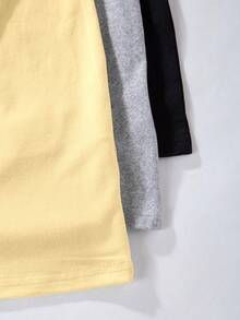 SHEIN 少女纯色圆领短袖休闲连衣裙 - 彩色 - 查看 6