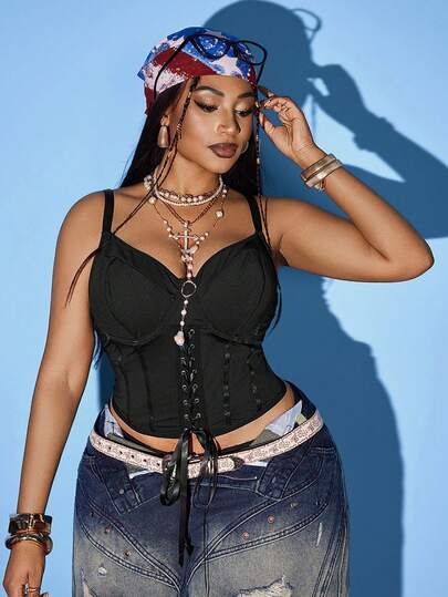 Maweii Áo lót bralette xương cá gợi cảm cỡ lớn dành cho nữ, áo hai dây dệt kim co giãn kiểu Pháp đa năng, phù hợp để mặc lót bên trong váy, váy dạ hội màu đen, trang phục dự tiệc trẻ trung, thanh lịch và gợi cảm, áo ôm sát màu đen, áo hai dây dài tay cao cấp xuyên thấu hở vai, màu trơn ôm sát.