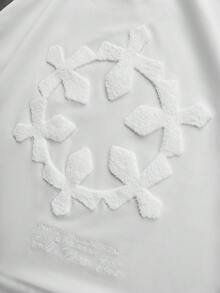 Manfinity Roghcode Men's Streetwear T-Shirt Set,Black And White Cross-Stitch Contrast Color Summer Casual Outfit,City Break Street Style,Gift For Him,Anniversary - Black and White - View 7
