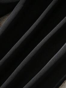 SHEIN PETITE Quần ống đứng cạp cao mới dành cho nữ, thích hợp cho mùa Thu/Đông. - màu đen - Xem 3