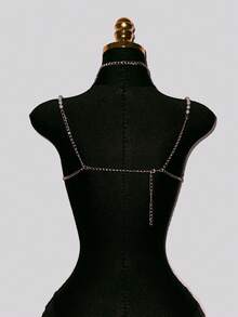 SHEIN DivaQ Áo tank top hai dây đính ngọc trai dành cho nữ, thể hiện cá tính riêng, thích hợp cho các lễ hội âm nhạc, lễ hội hóa trang và các bữa tiệc. - Nhiều màu - Xem 2