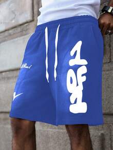 PAVTROS Quần short nam phong cách đường phố trẻ trung, phối màu tương phản. - Xanh đậm - Xem 3