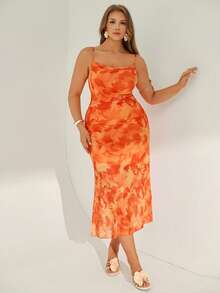 Auralis Plus Size Sleeveless Fitted Contrast Color Summer Dress - Multicolor - View 5