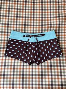 Elavelle Quần bikini nữ cạp cao thắt nơ in họa tiết, thích hợp cho mùa xuân/hè. - Nhiều màu - Xem 4