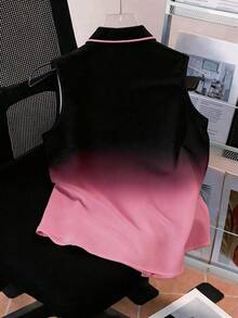 La camiseta sin mangas de la Sra.  es adecuada para el uso diario, vacaciones y citas, y presenta un estampado de luna en blanco y negro, un imprescindible para la moda de verano - Blanco 7 - Ver 2