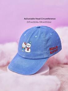 HELLO KITTY AND FRIENDS | SHEIN 这款时尚百搭的卡通图案印花水洗棒球帽，可爱又有趣，尺寸可调节，轻便易携，四季皆宜，是男女必备的时尚单品，也是馈赠亲朋好友的理想礼物。 - 藍色 - 查看 6