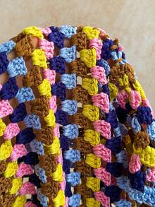 Soleia 女士波西米亚风花卉钩编露背针织上衣和抽绳腰时尚迷你裙两件套 - 白色 - 查看 8