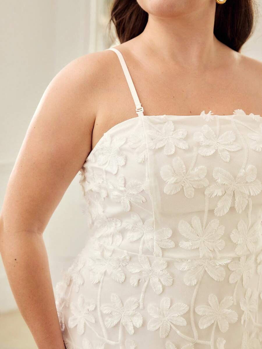 MOTF PREMIUM VESTIDO CAMISERO CON APLICACIONES PARA TALLAS GRANDES - Blanco - Ver 1