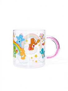 SHEIN X Care Bears 1个17.6盎司/520毫升可爱卡通图案印花亮面手柄装饰硼硅酸盐玻璃杯，耐冷耐热，适用于牛奶、果汁、咖啡等。 - 無色 - 查看 9
