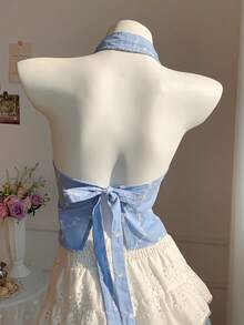 Comfortcana 女士夏季亚麻系带露背薄款西装外套，秋冬季款 - 紫色 - 查看 2