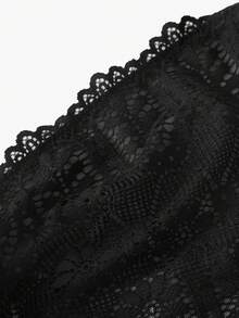 Bisouelle Lace Triangle Bralette With Front Close - Black - View 5