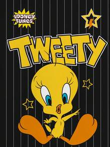 LOONEY TUNES X SHEIN Áo thun nữ tay ngắn kẻ sọc dáng ôm thoải mái - trắng - Xem 3