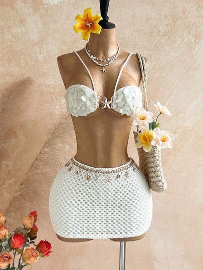 Soleia Bộ 2 món gồm áo hai dây cổ chữ V hở lưng đính sequin màu mơ và chân váy ngắn đính tua rua vỏ sò, thích hợp cho kỳ nghỉ lãng mạn, bãi biển gợi cảm, thường ngày, hẹn hò, trà chiều, ven biển, du lịch thành phố, lễ hội âm nhạc, tiệc tùng, phong cách Boho, Hippie, miền Tây.