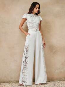 Anewsta Quần ống rộng dáng suông thanh lịch thời trang nữ, quần tây trắng sành điệu, thích hợp cho mùa xuân. - trắng - Xem 8