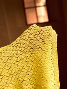 MOTF PREMIUM ĐẦM CHE PHỦ KHOÁC DÂY CỔ KIỂU DÁNG THANH LỊCH BẰNG VẢI LƯỚI CÓ HỌA TIẾT - Màu vàng - Xem 7