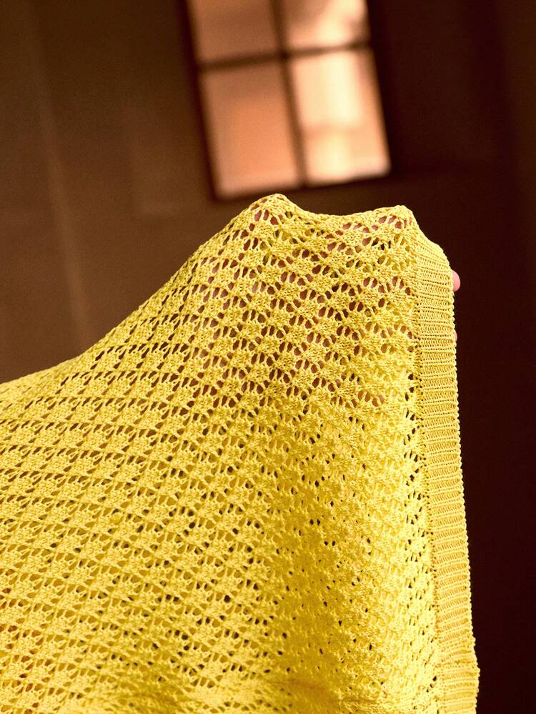 ELEGANT TEXTURED MESH HALTER TIE VACATION COVER UP DRESS