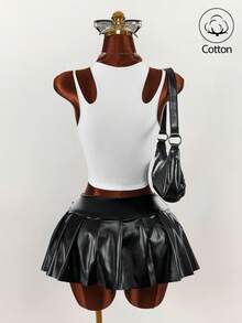 Amplova Áo camisole nữ ôm sát, mỏng nhẹ, in chữ cá nhân hóa - trắng - Xem 3