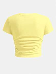 Tween Girl Lemon Print T-Shirt & Leggings 2 Pieces Set, Casual Daily Fashion Versatile - Multicolor - View 8