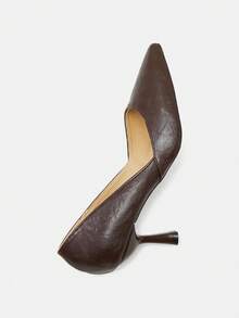 Bholvia 2026 New French Style Purple Pointed Toe Mid-Heel Pumps, Commuting Work Shoes For Women, Spring - Brown - View 6