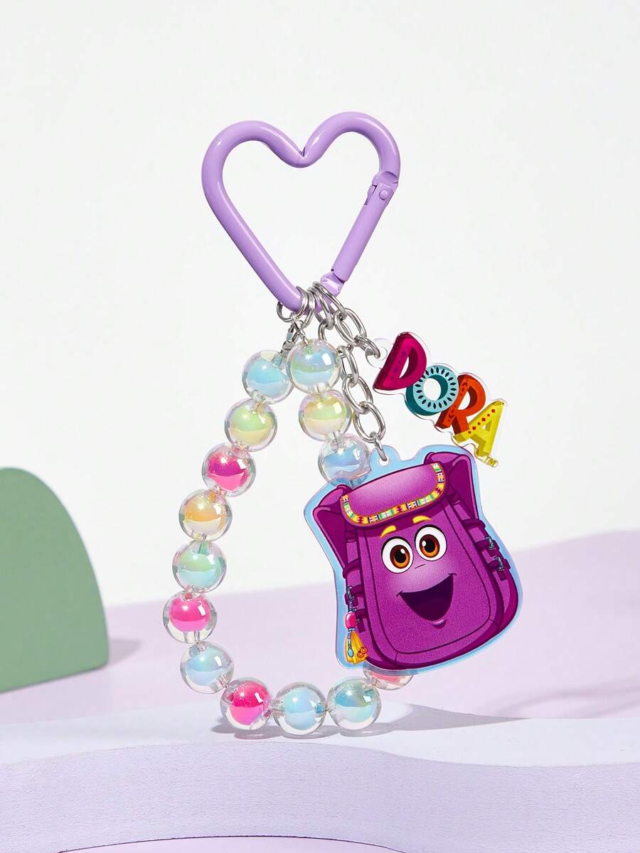 DORA | SHEIN 可爱卡通图案亚克力钥匙扣，彩色珠子包包挂饰，吊坠，纪念品，收藏品，礼品，钱包，书包，背包，汽车配件 - 彩色 - 查看 1