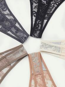 5pcs/Set Sexy Lace Women G-String Underwear, Comfortable Panties - Multicolor - View 4