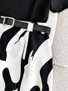 Women's Casual Daily Printed Mini Skirt - 杏色 - 查看 4