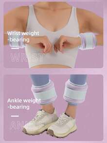 2pcs Ankle/Wrist Weights, Suitable For Ballet, Dance And Workout Training To Improve Ankle And Wrist Strength [Actual Item Slightly Pinkish, Color Difference Exists] - Multicolor - View 5
