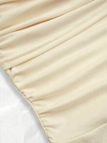 Pariaura Women's New Apricot Halter Tie Metal Buckle Casual Jumpsuit, Suitable For Outing, Commuting, Vacation, Daily Wear Playsuits One-Piece Outfit Women's Summer Outfits Rompers Women Outfits Sets Women Vacation Outfit Sets 1 Piece Outfit - Apricot - View 4