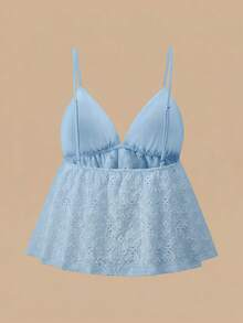 Travachic Women's Solid Color Knit Camisole, Suitable For Spring/Summer Vacation,Summer Top - Baby Blue - View 2