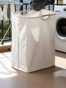 Một giỏ đựng đồ giặt màu trơn, giỏ đựng đồ giặt cầm tay màu trắng có thể gấp lại, thích hợp để giặt quần âu, giày dép, quần jean, bốt, váy, v.v. trong gia đình. Cũng thích hợp làm giỏ đựng đồ trong phòng tắm, giỏ đựng đồ giặt có thể gấp lại. - trắng - Xem 7
