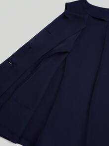 SHEIN Sweetro 纯色优雅百搭无袖束腰背心搭配高腰A字裙，两件套通勤装 - 藏蓝色 - 查看 6